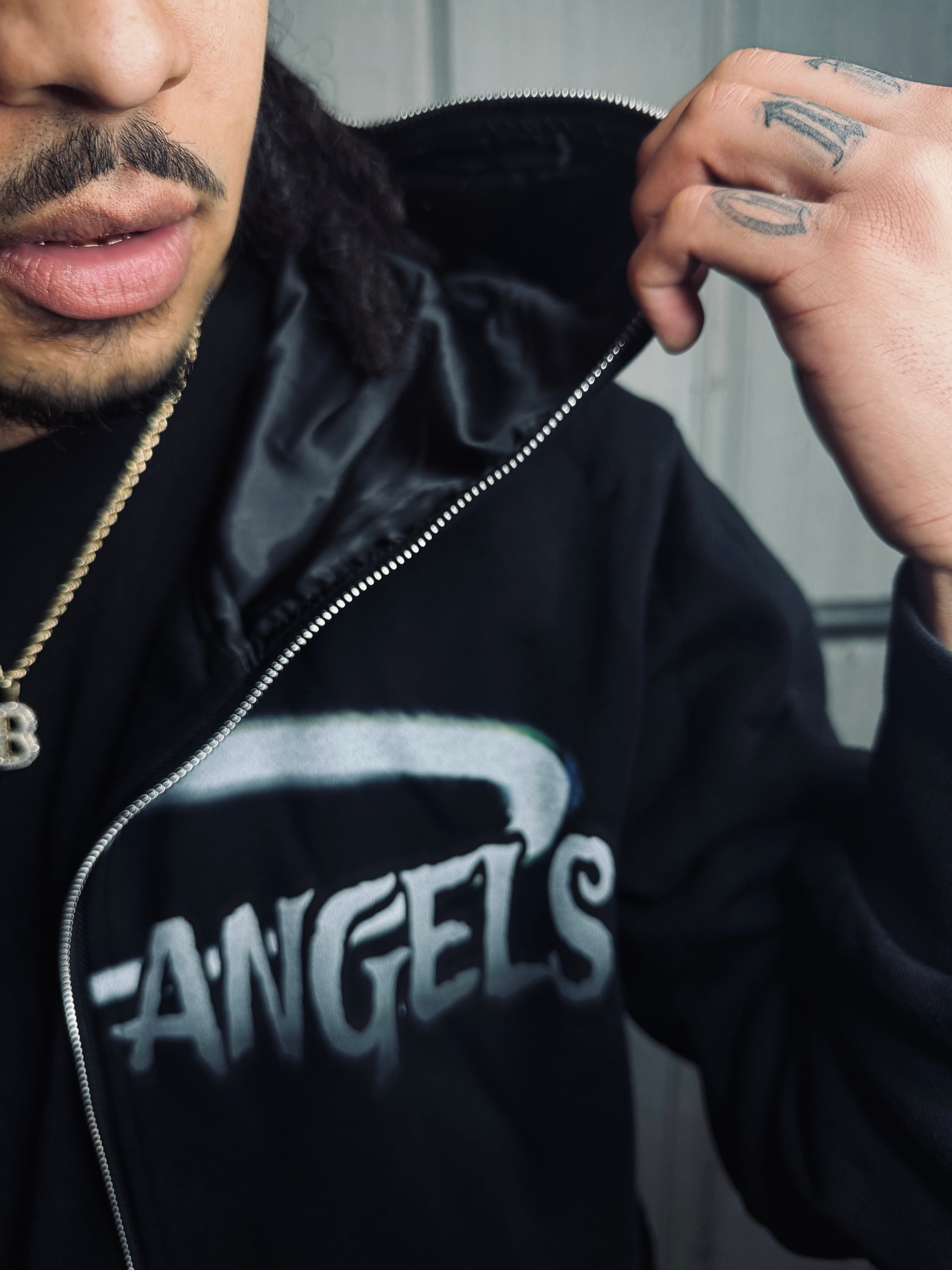 Fallen Angels Full-Zip Satin Lined Hoodie