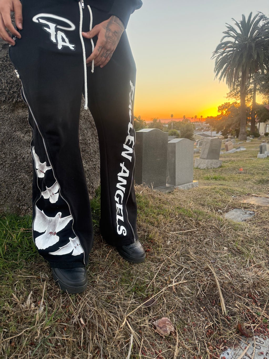 Fallen Angels black flared Sweatpants